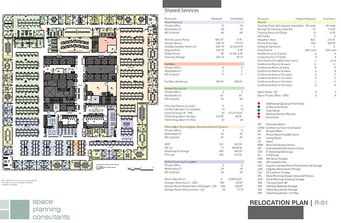 Example of a test fit plan